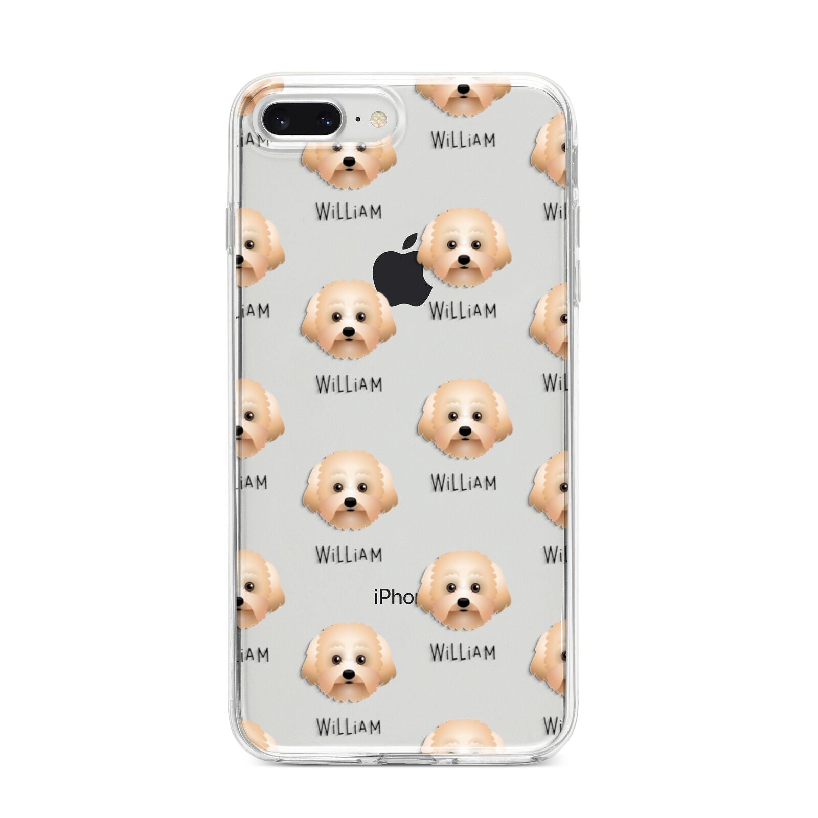 Malti Poo Icon with Name iPhone 8 Plus Bumper Case on Silver iPhone