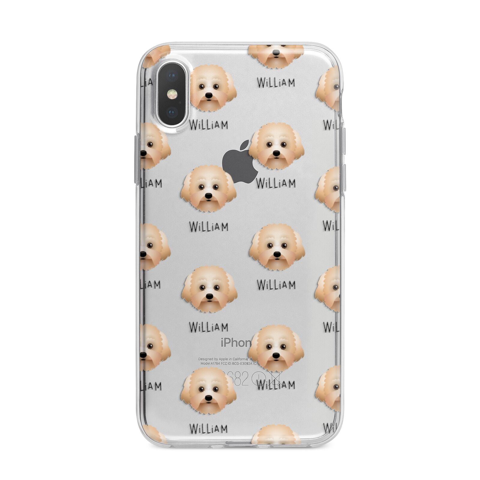 Malti Poo Icon with Name iPhone X Bumper Case on Silver iPhone Alternative Image 1