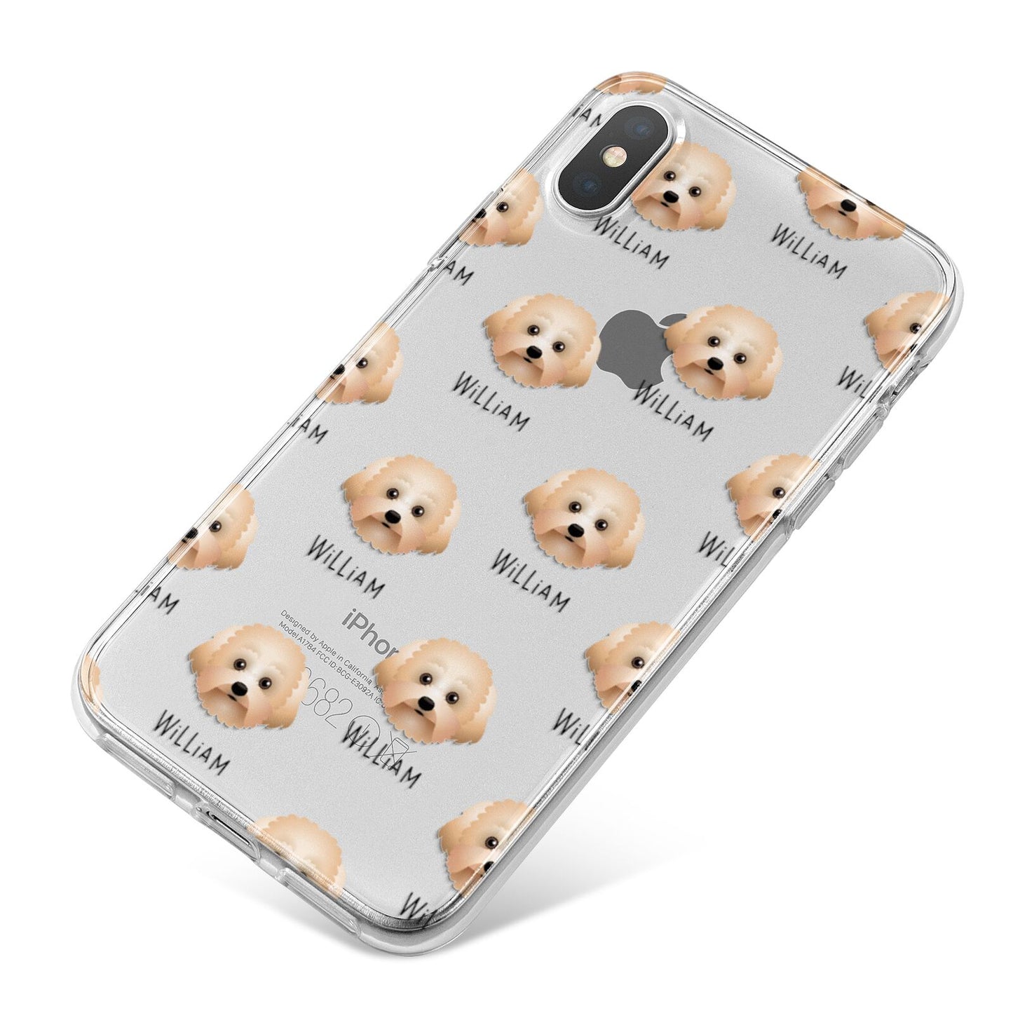 Malti Poo Icon with Name iPhone X Bumper Case on Silver iPhone