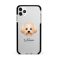 Malti Poo Personalised Apple iPhone 11 Pro Max in Silver with Black Impact Case