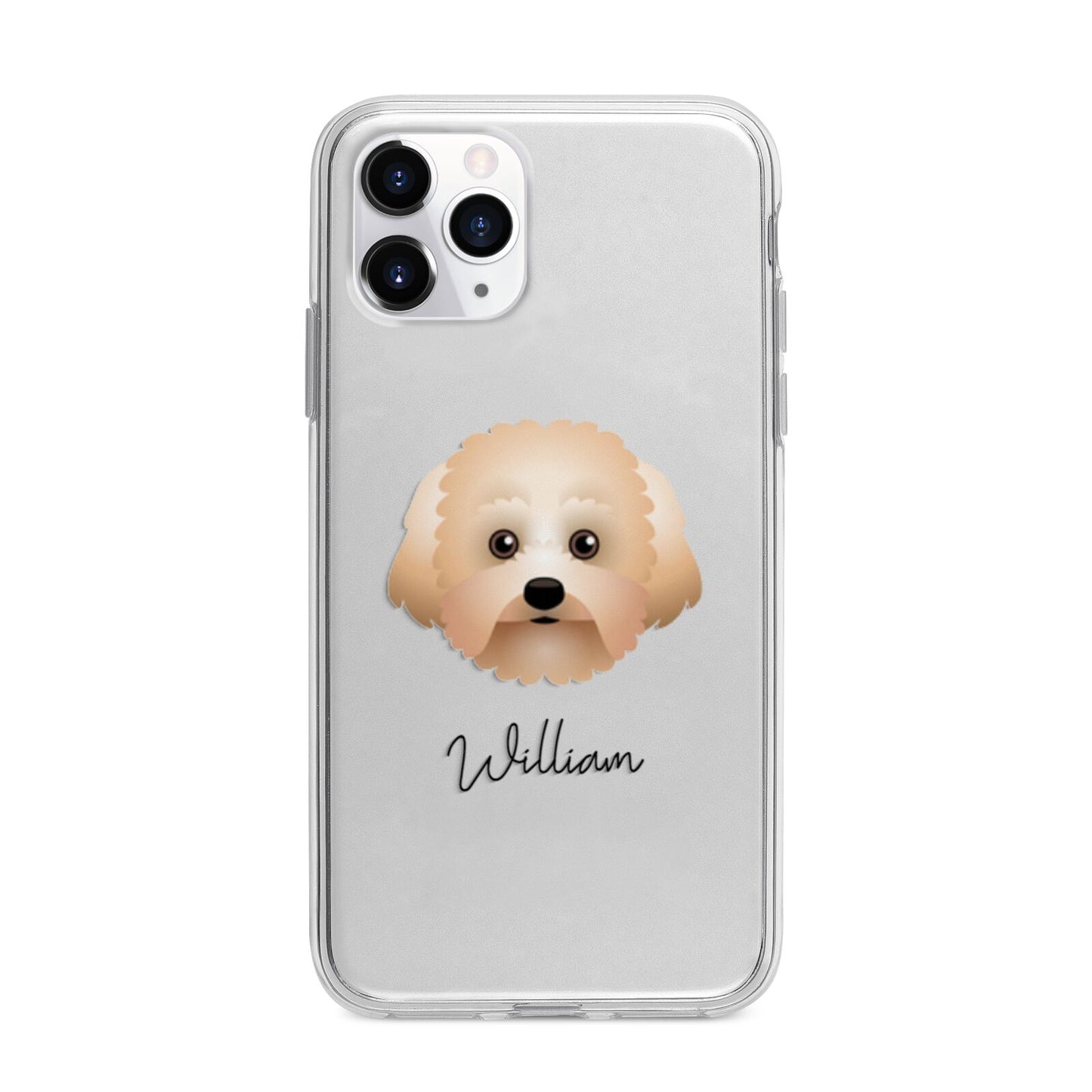 Malti Poo Personalised Apple iPhone 11 Pro in Silver with Bumper Case