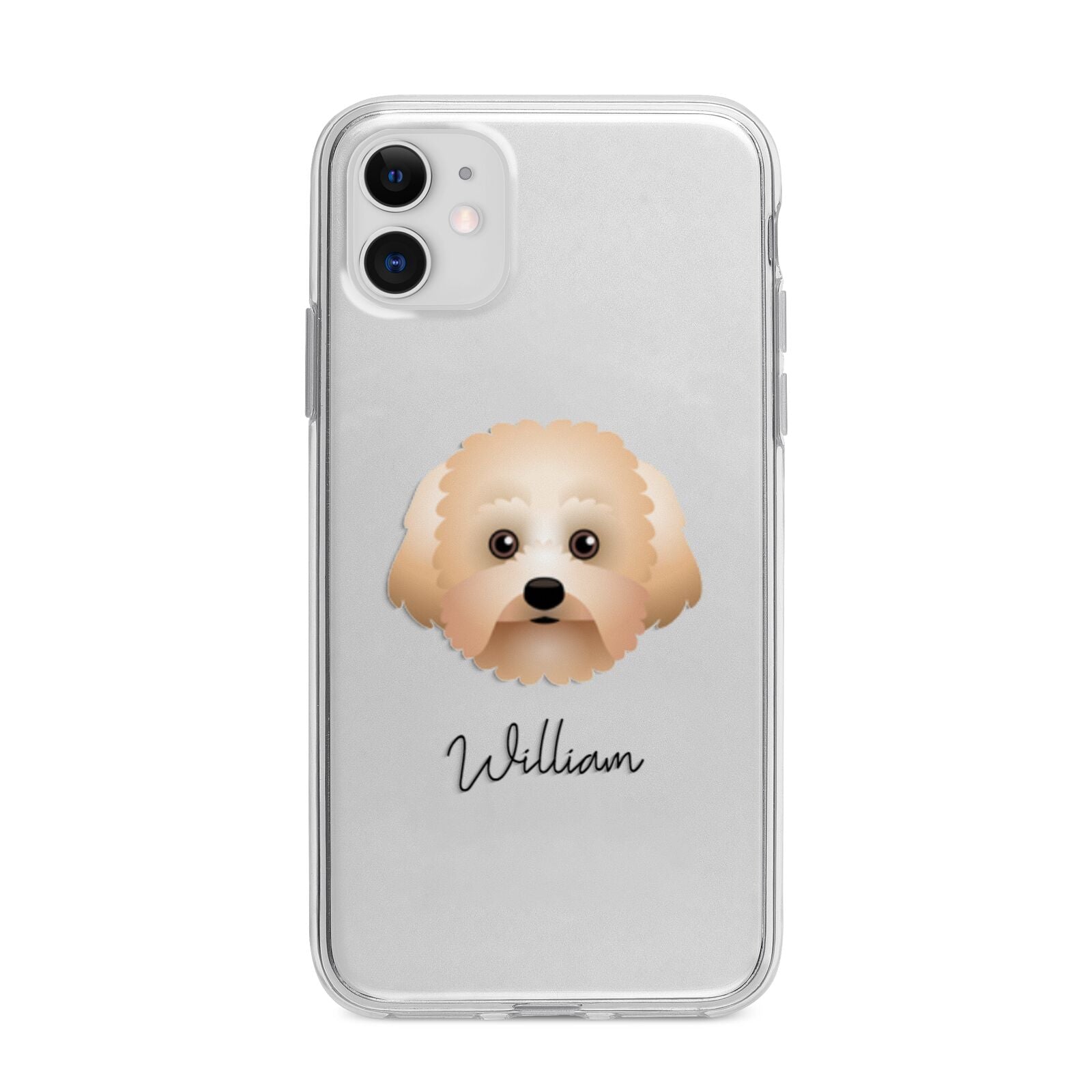 Malti Poo Personalised Apple iPhone 11 in White with Bumper Case