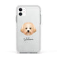 Malti Poo Personalised Apple iPhone 11 in White with White Impact Case