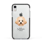 Malti Poo Personalised Apple iPhone XR Impact Case Black Edge on Silver Phone