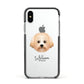 Malti Poo Personalised Apple iPhone Xs Impact Case Black Edge on Silver Phone