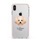 Malti Poo Personalised Apple iPhone Xs Max Impact Case Pink Edge on Silver Phone