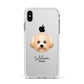 Malti Poo Personalised Apple iPhone Xs Max Impact Case White Edge on Silver Phone
