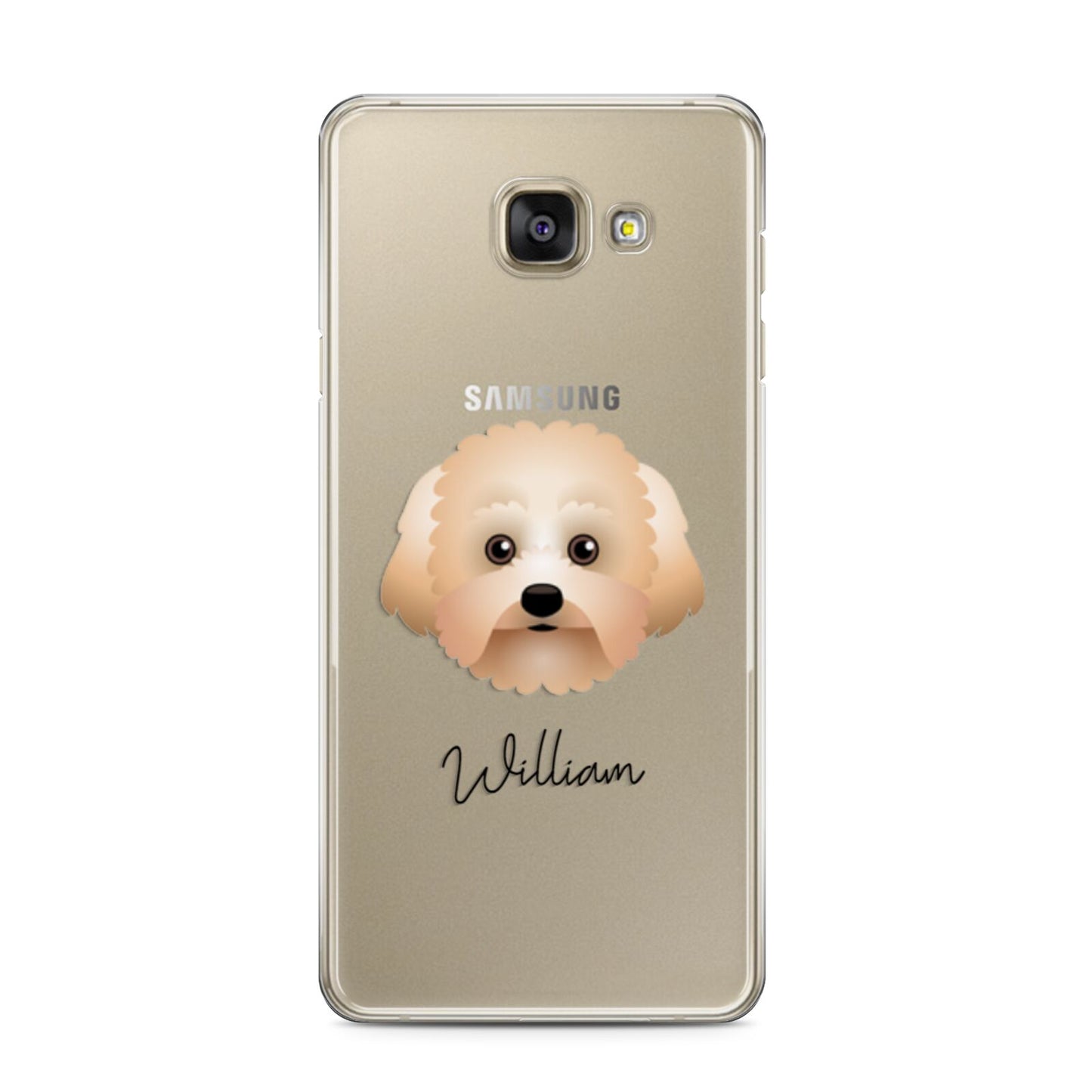 Malti Poo Personalised Samsung Galaxy A3 2016 Case on gold phone