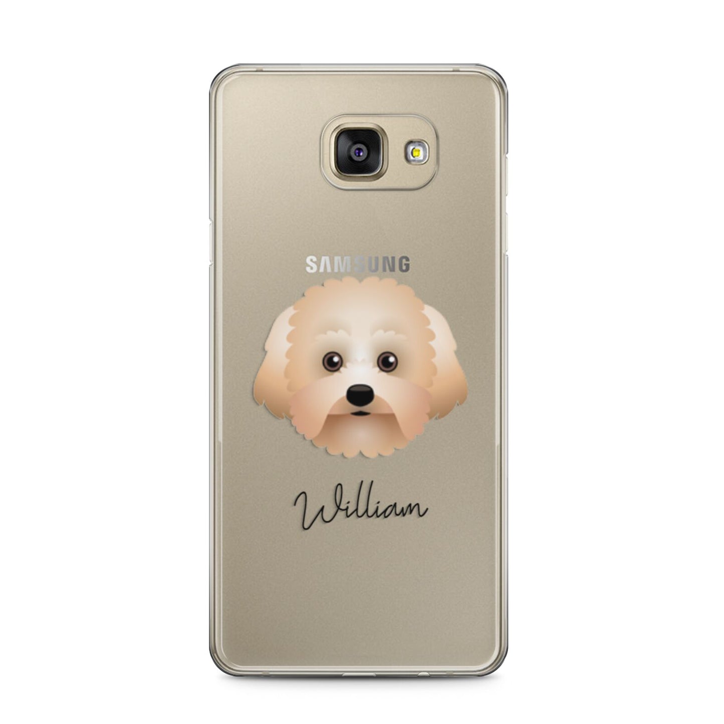 Malti Poo Personalised Samsung Galaxy A5 2016 Case on gold phone