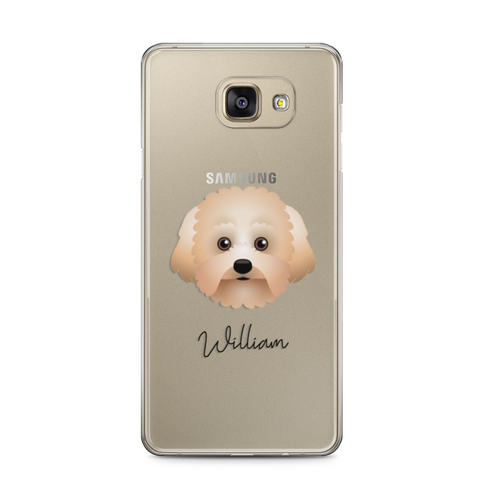 Malti Poo Personalised Samsung Galaxy A5 2016 Case on gold phone