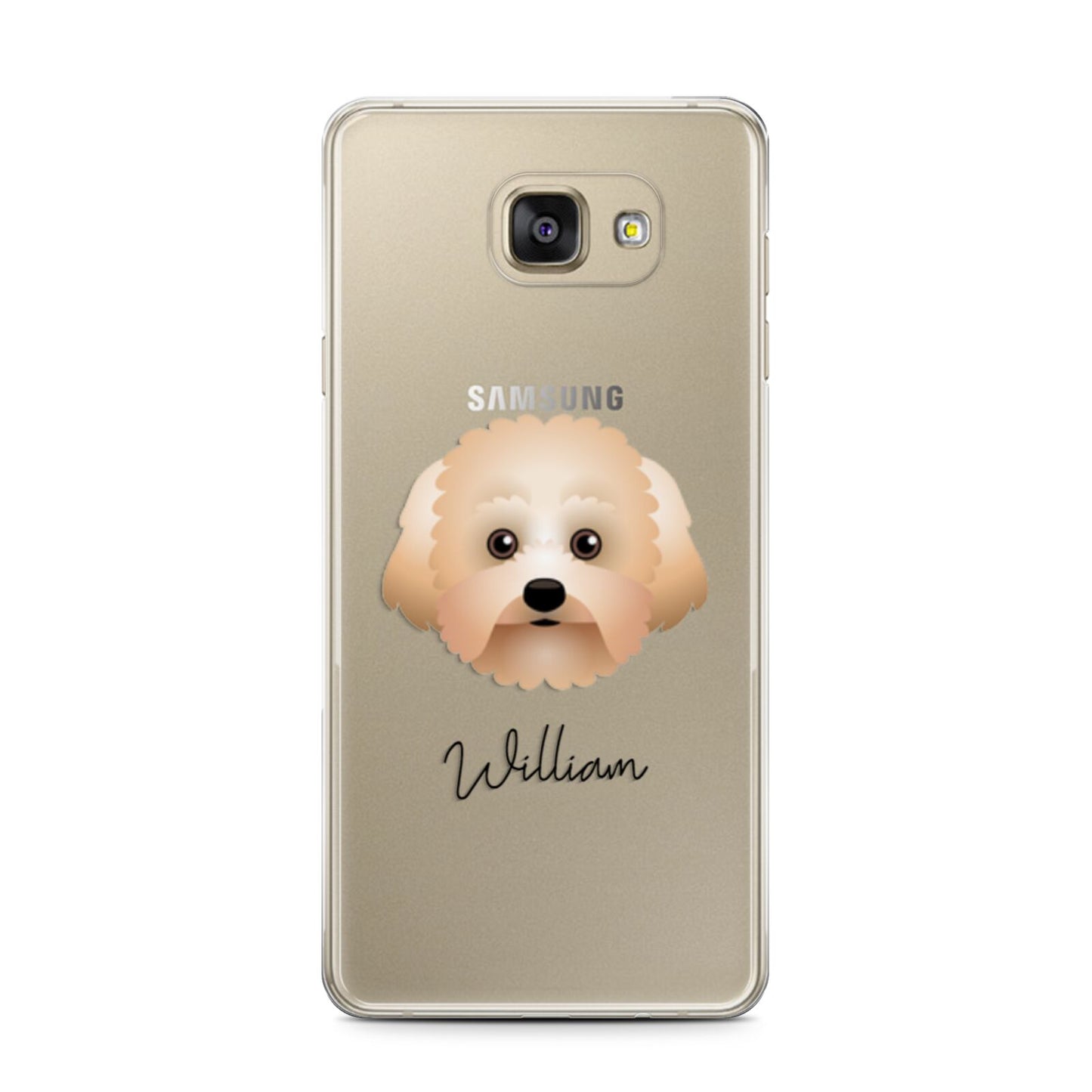 Malti Poo Personalised Samsung Galaxy A7 2016 Case on gold phone