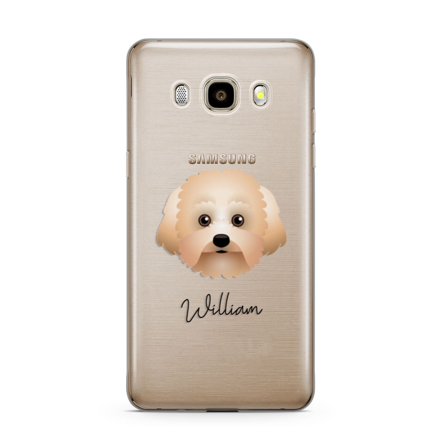 Malti Poo Personalised Samsung Galaxy J7 2016 Case on gold phone