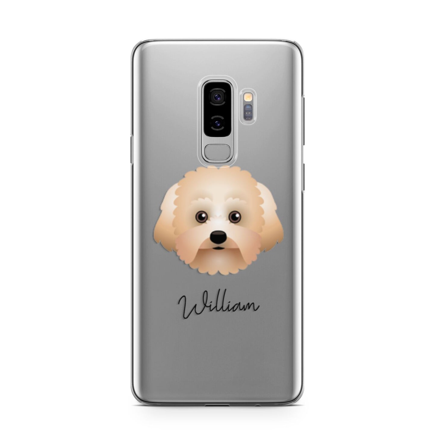 Malti Poo Personalised Samsung Galaxy S9 Plus Case on Silver phone