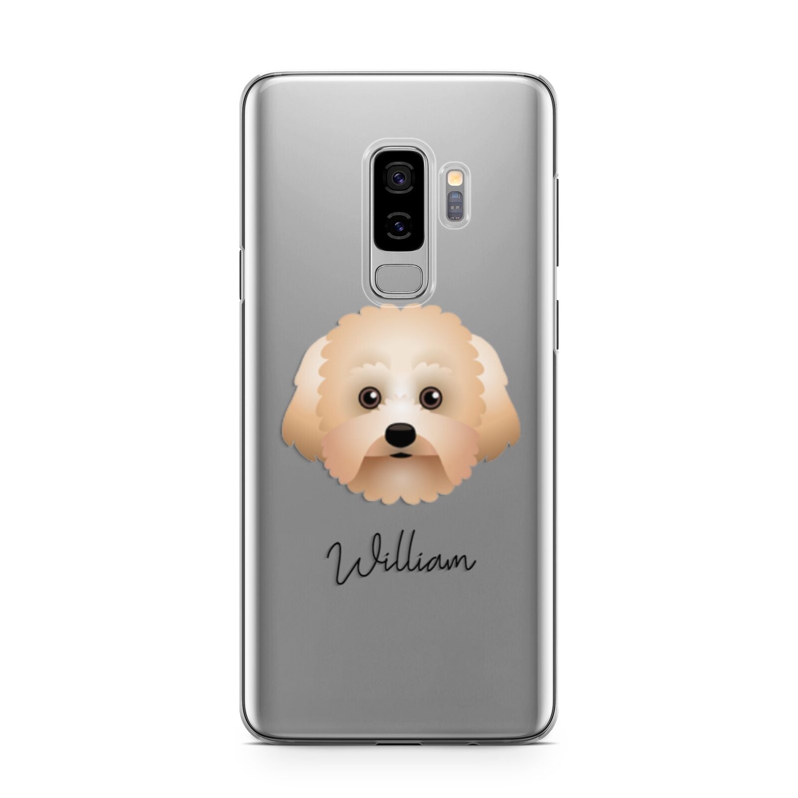 Malti Poo Personalised Samsung Galaxy S9 Plus Case on Silver phone