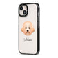 Malti Poo Personalised iPhone 13 Black Impact Case Side Angle on Silver phone