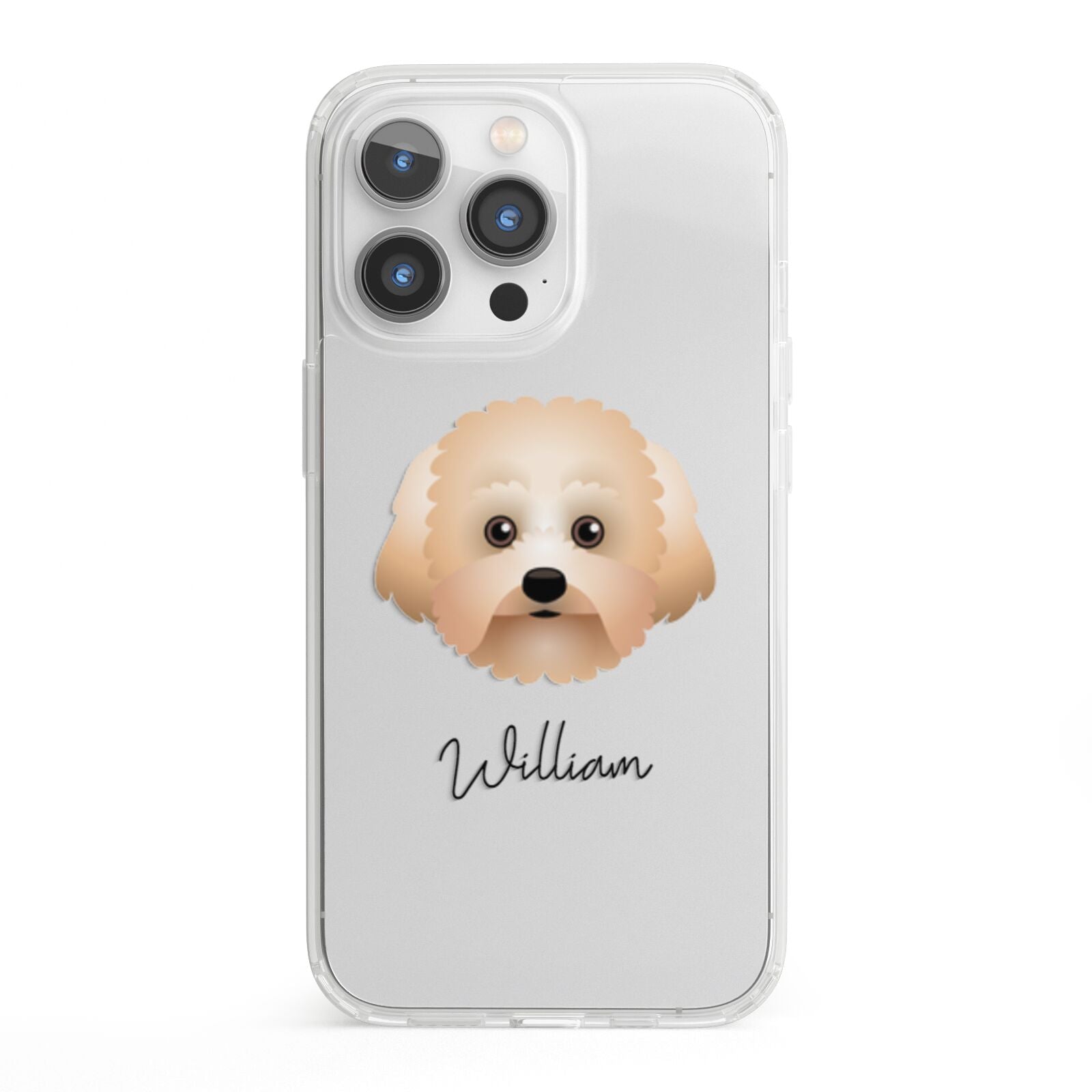 Malti Poo Personalised iPhone 13 Pro Clear Bumper Case