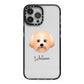 Malti Poo Personalised iPhone 13 Pro Max Black Impact Case on Silver phone