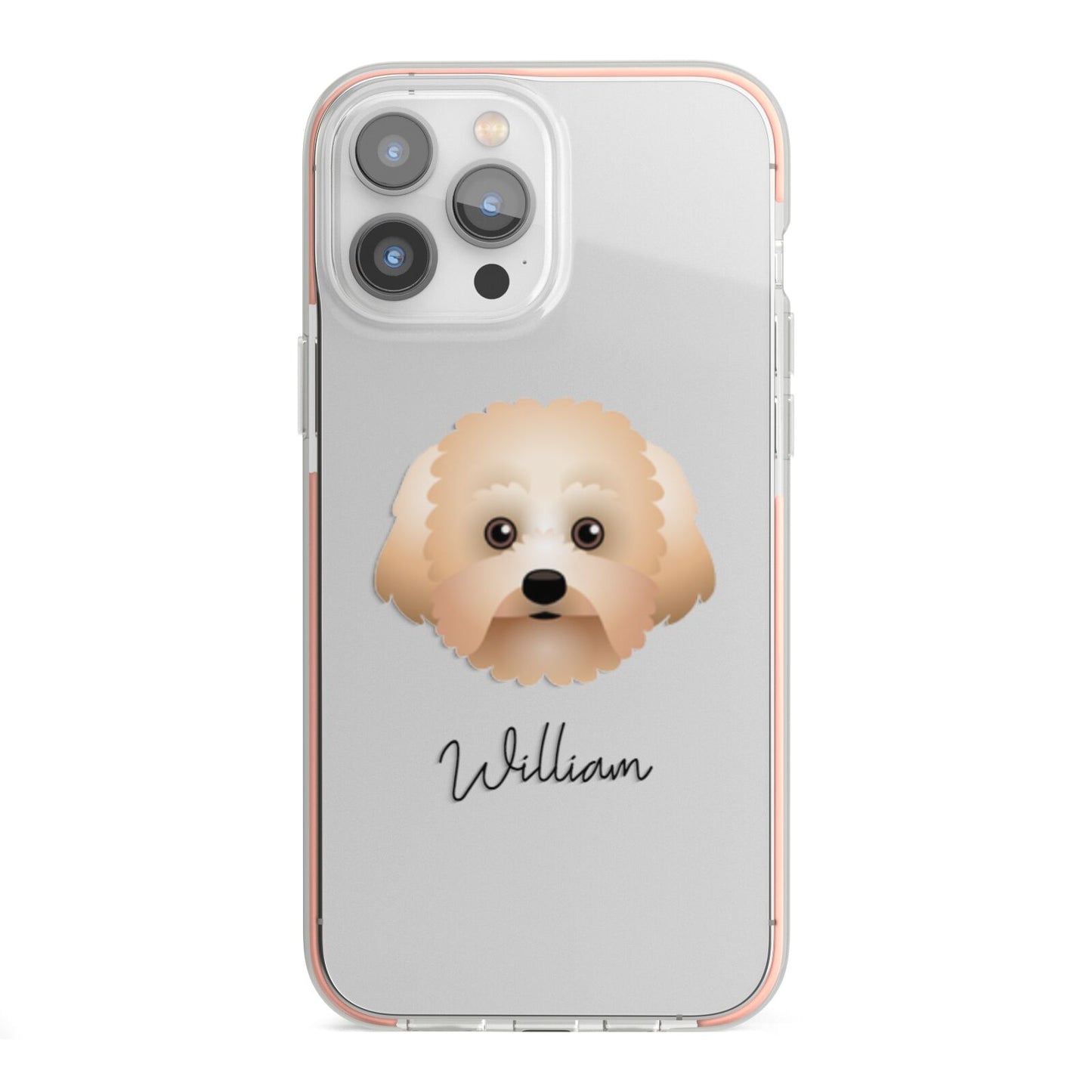 Malti Poo Personalised iPhone 13 Pro Max TPU Impact Case with Pink Edges