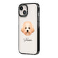 Malti Poo Personalised iPhone 14 Black Impact Case Side Angle on Silver phone