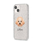 Malti Poo Personalised iPhone 14 Glitter Tough Case Starlight Angled Image