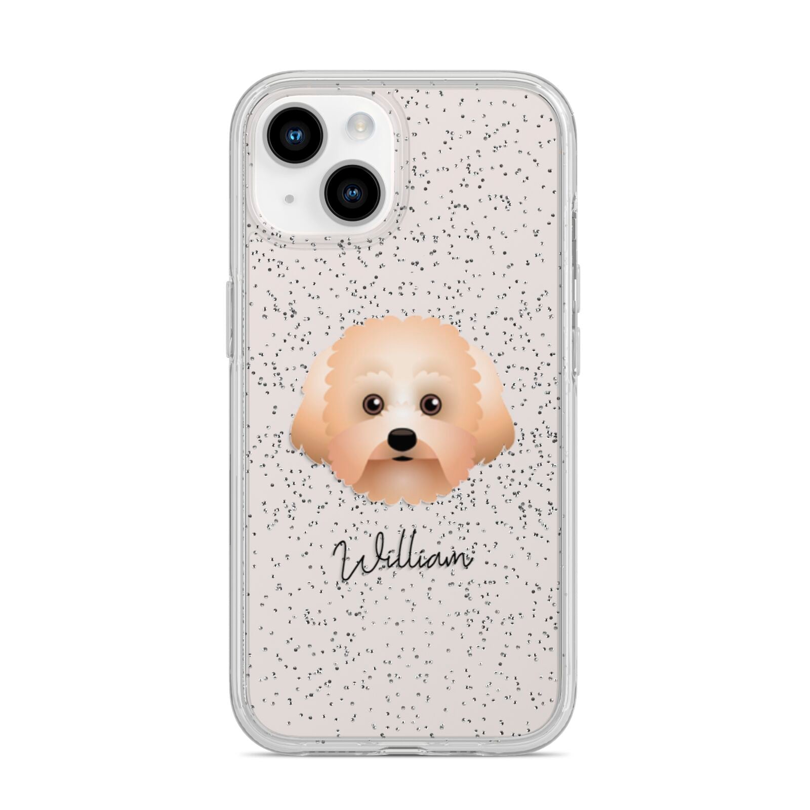 Malti Poo Personalised iPhone 14 Glitter Tough Case Starlight