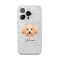 Malti Poo Personalised iPhone 14 Pro Glitter Tough Case Silver