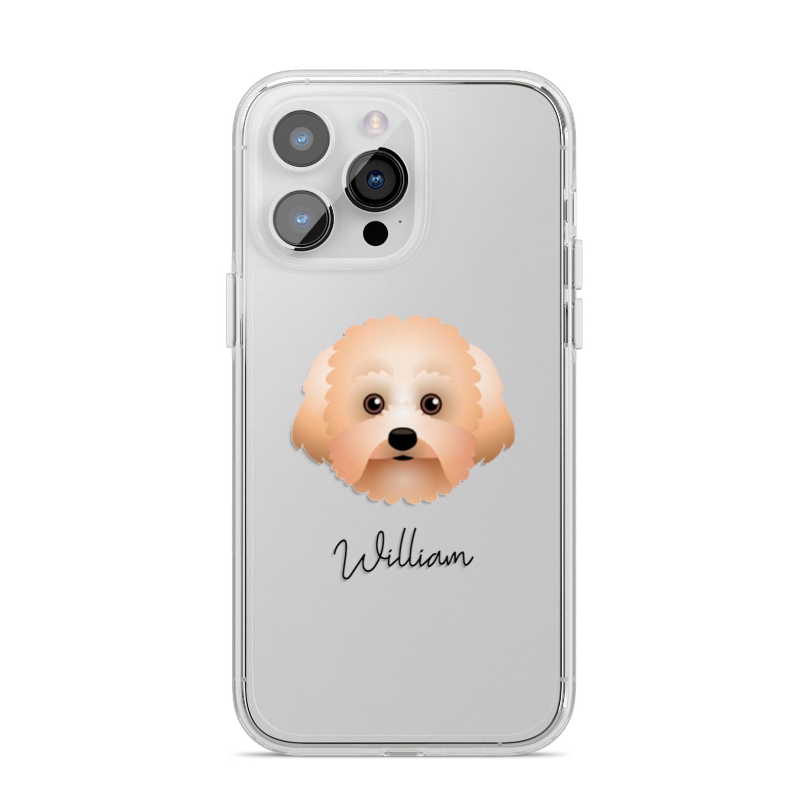 Malti Poo Personalised iPhone 14 Pro Max Clear Tough Case Silver