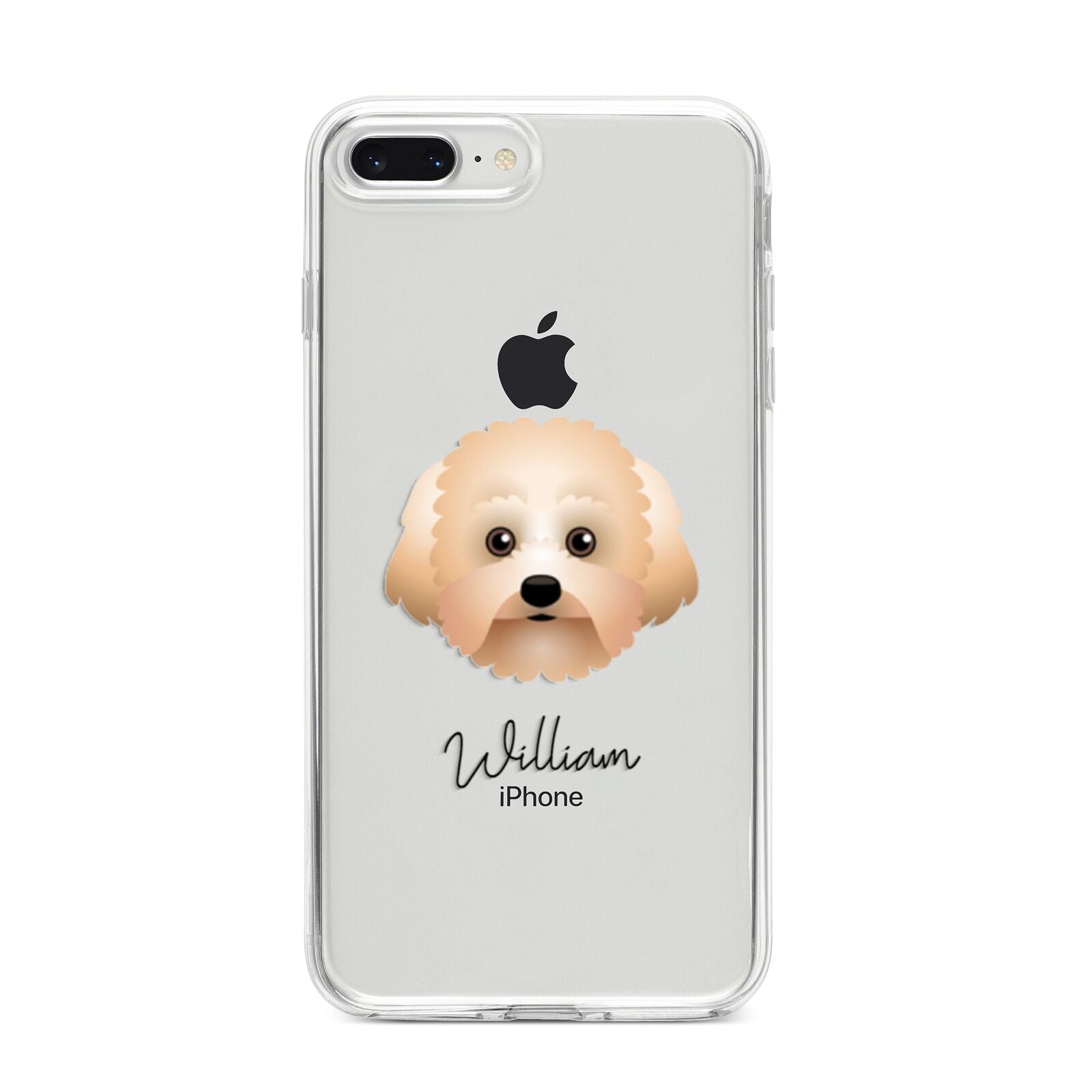 Malti Poo Personalised iPhone 8 Plus Bumper Case on Silver iPhone