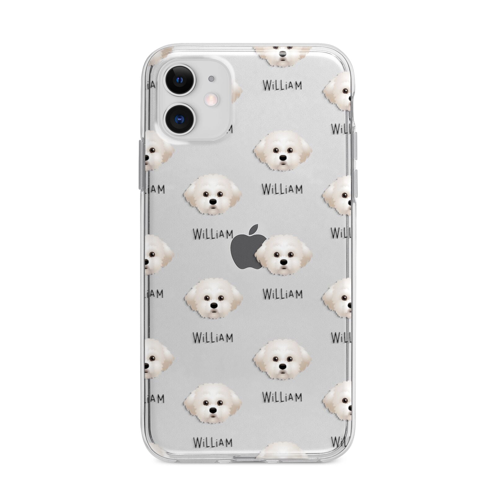 Maltichon Icon with Name Apple iPhone 11 in White with Bumper Case