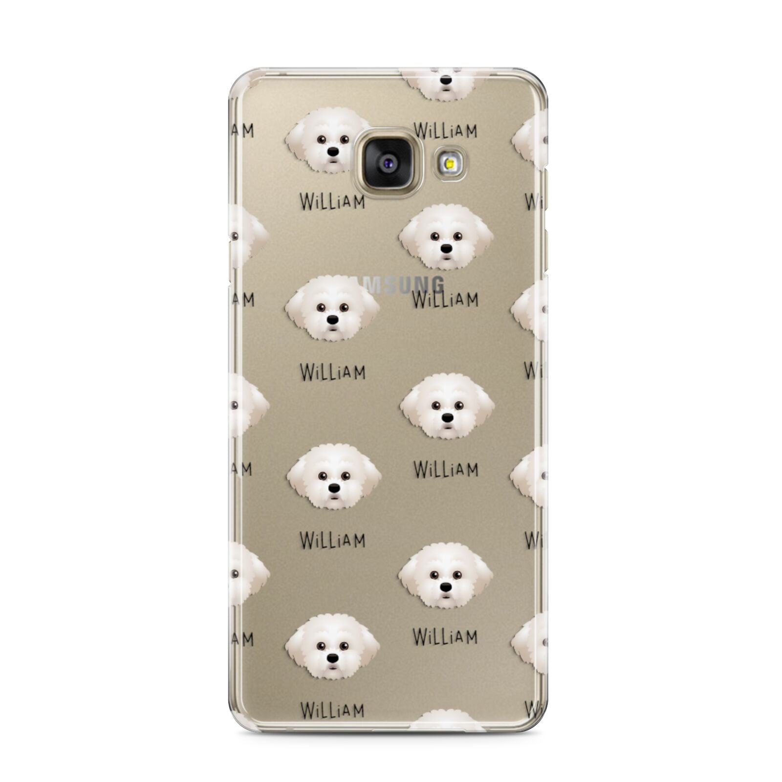 Maltichon Icon with Name Samsung Galaxy A3 2016 Case on gold phone