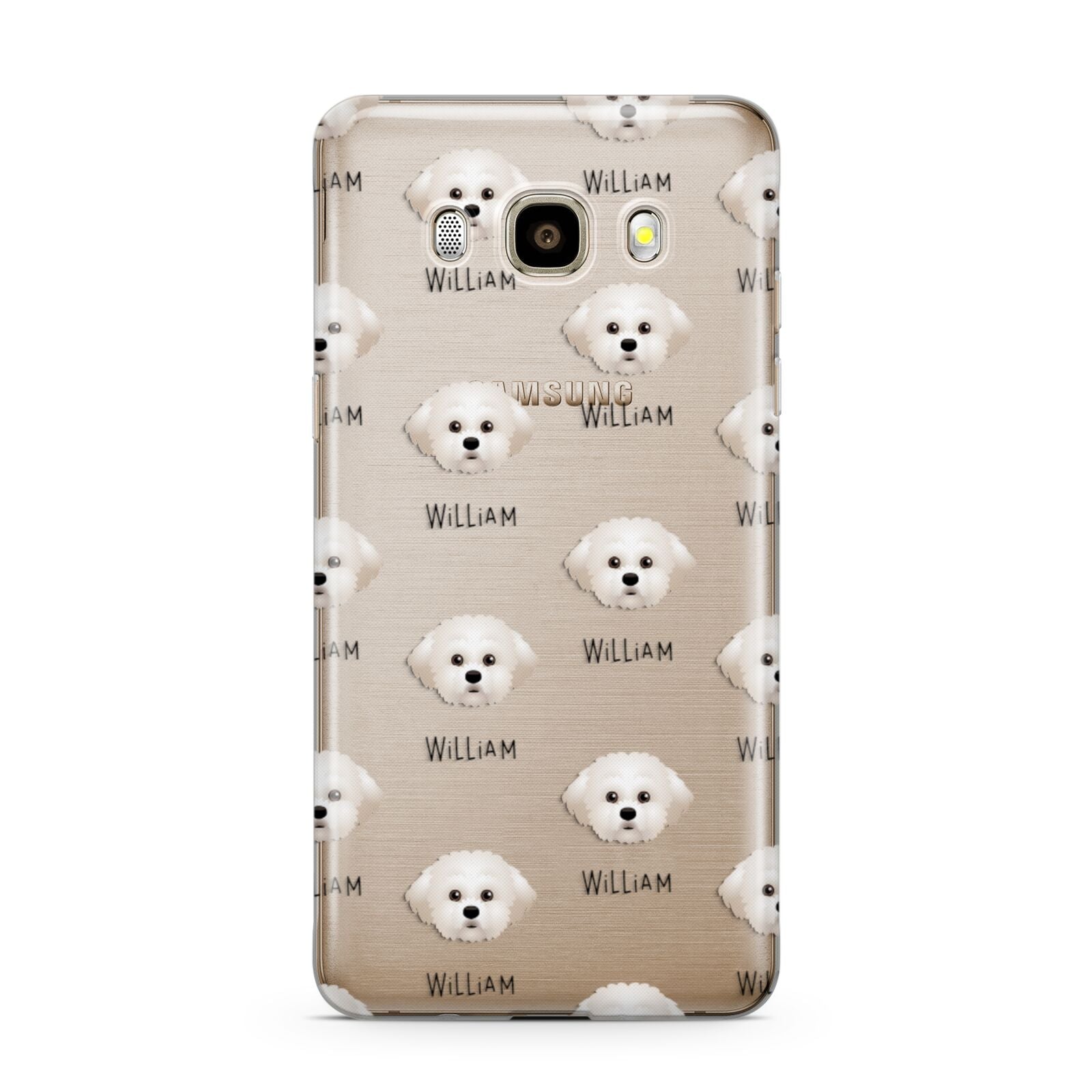 Maltichon Icon with Name Samsung Galaxy J7 2016 Case on gold phone