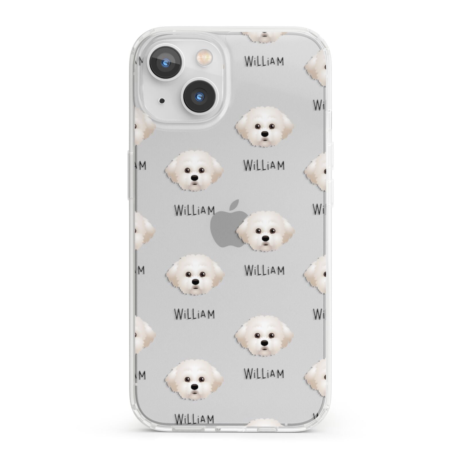 Maltichon Icon with Name iPhone 13 Clear Bumper Case