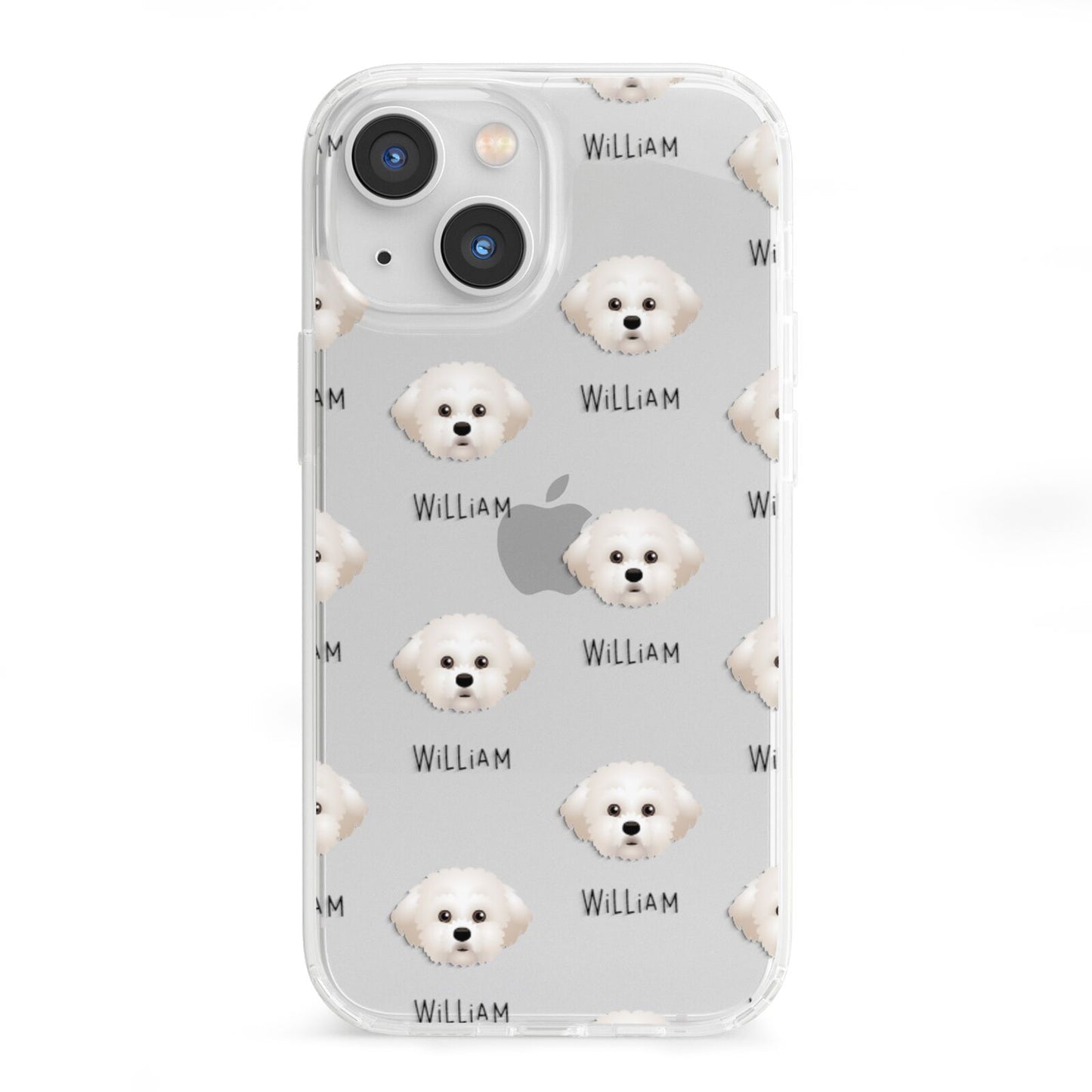 Maltichon Icon with Name iPhone 13 Mini Clear Bumper Case