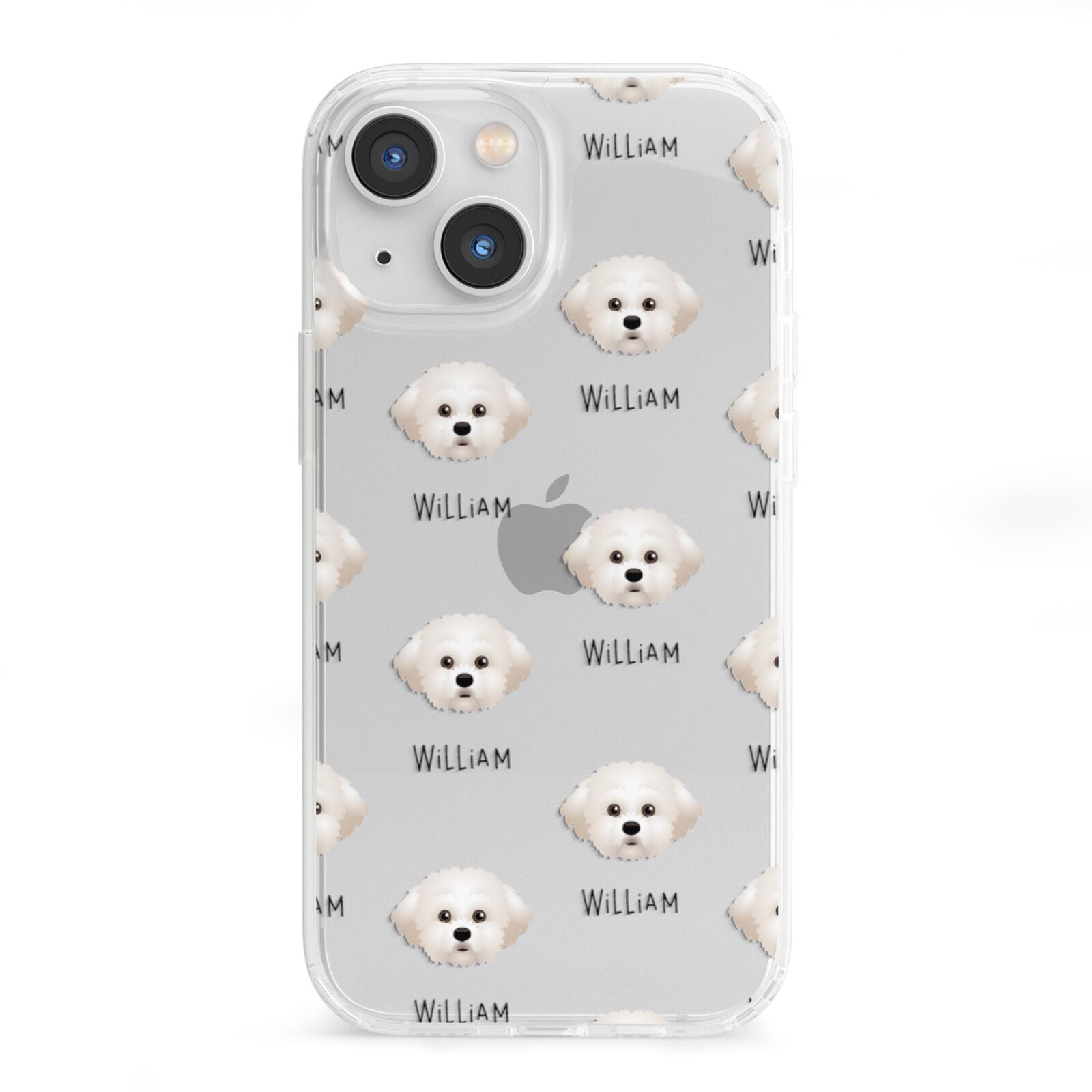 Maltichon Icon with Name iPhone 13 Mini Clear Bumper Case