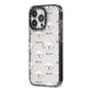 Maltichon Icon with Name iPhone 13 Pro Black Impact Case Side Angle on Silver phone