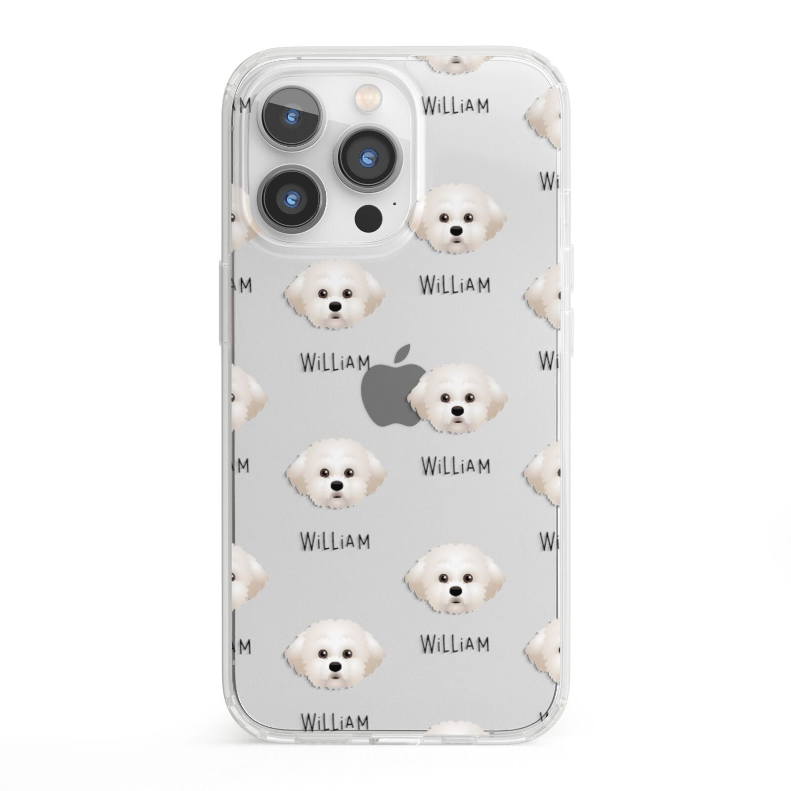 Maltichon Icon with Name iPhone 13 Pro Clear Bumper Case