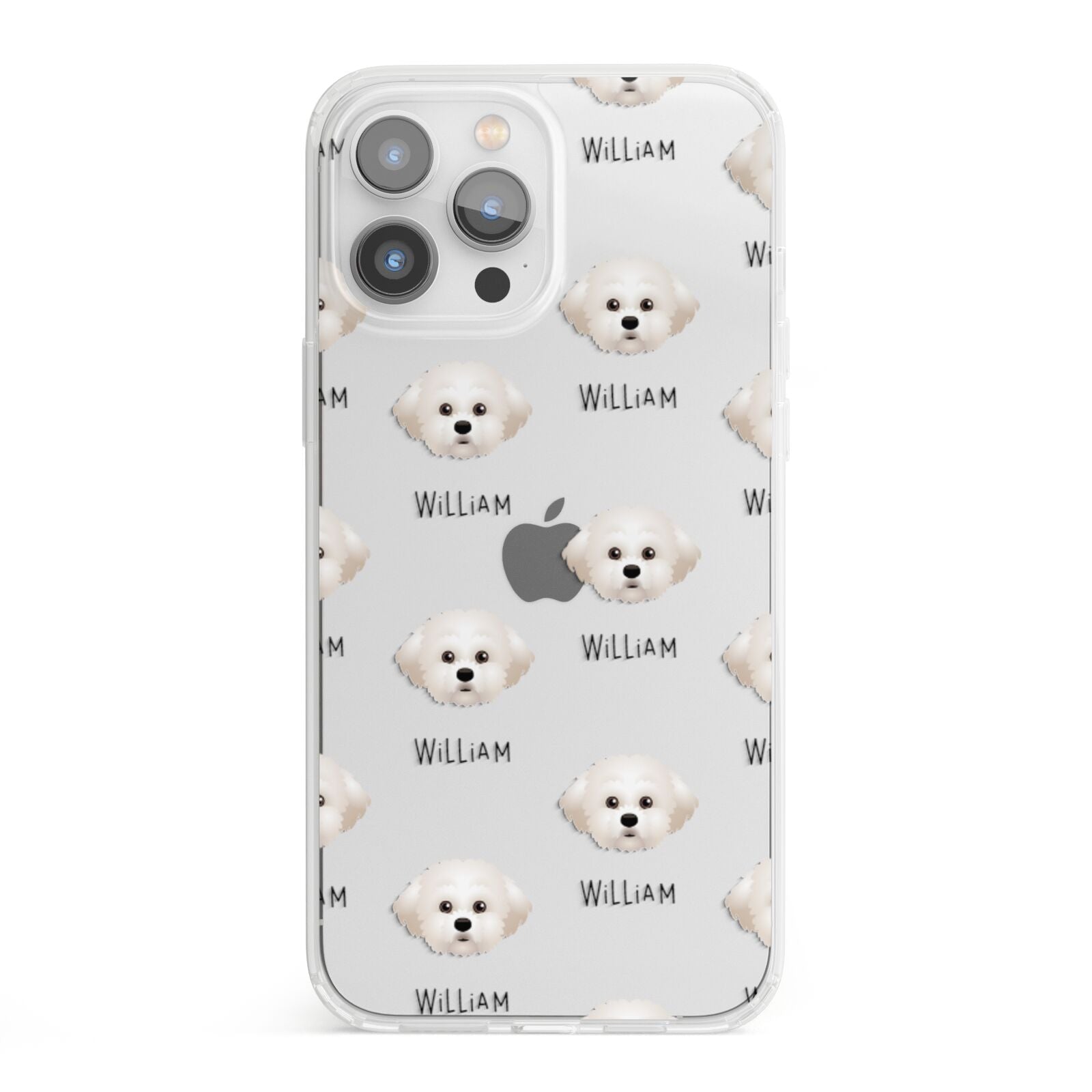 Maltichon Icon with Name iPhone 13 Pro Max Clear Bumper Case