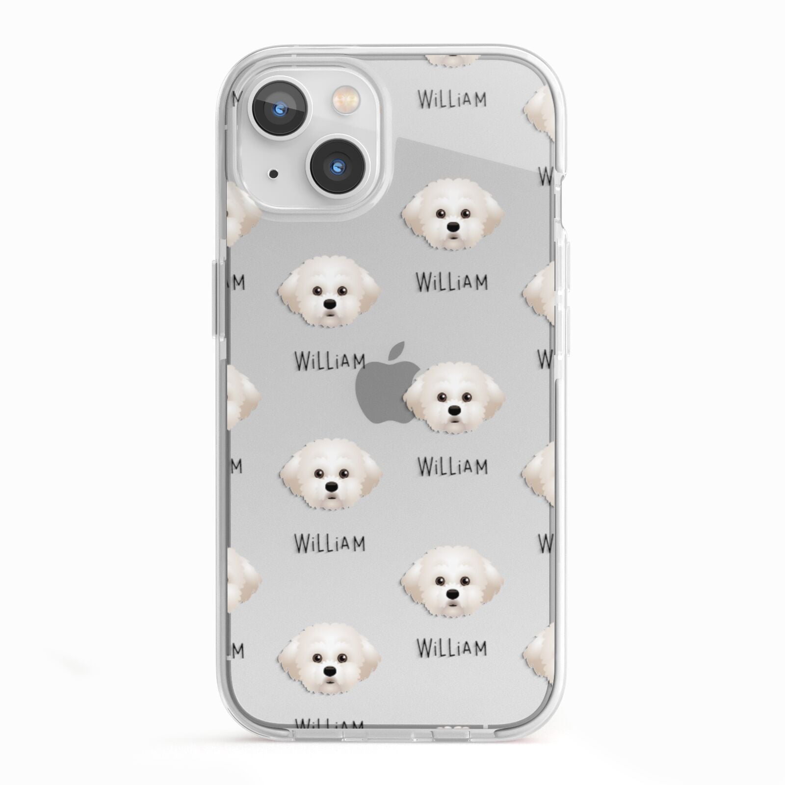 Maltichon Icon with Name iPhone 13 TPU Impact Case with White Edges