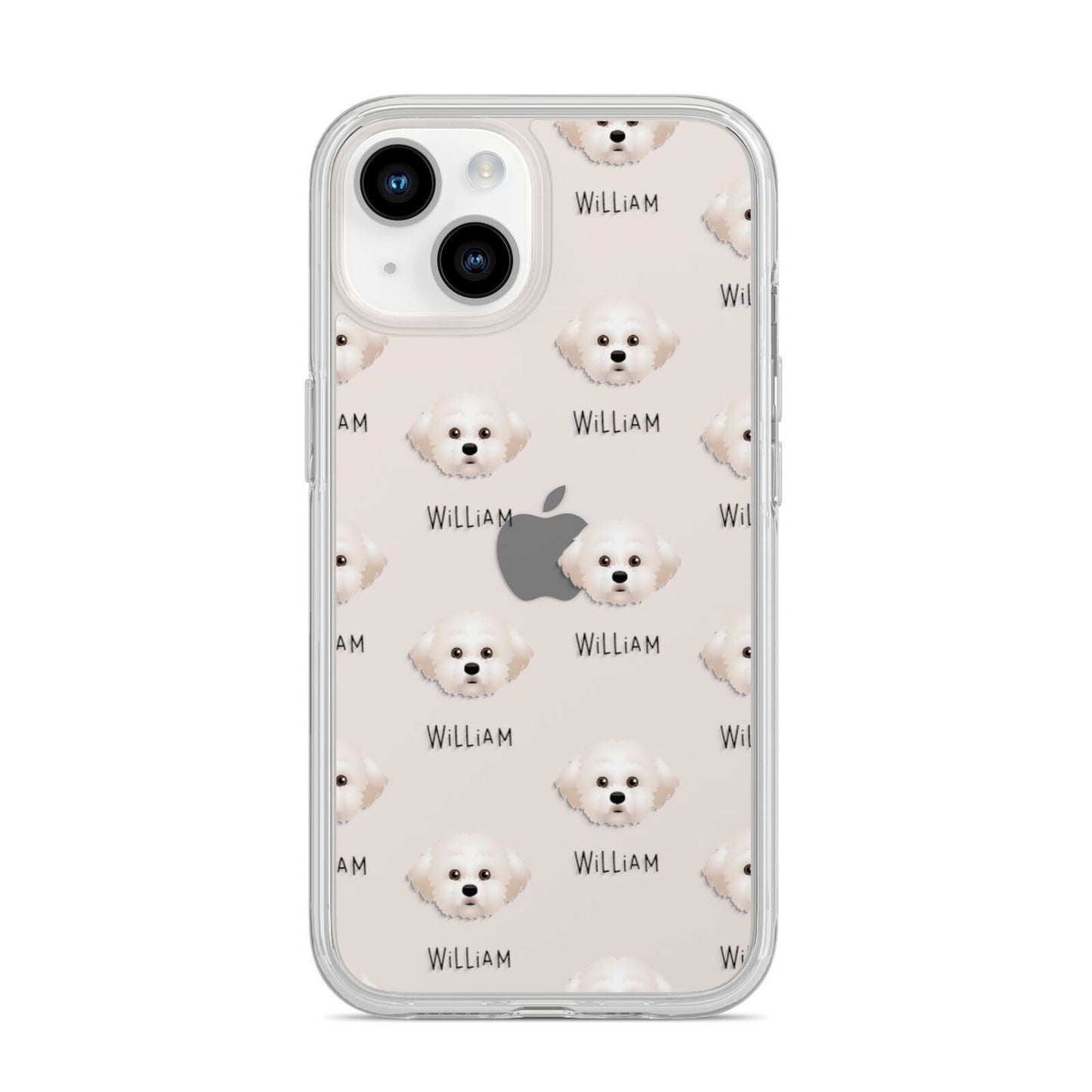 Maltichon Icon with Name iPhone 14 Clear Tough Case Starlight