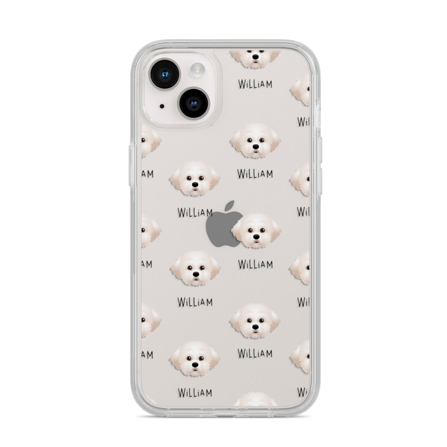 Maltichon Icon with Name iPhone 14 Plus Clear Tough Case Starlight