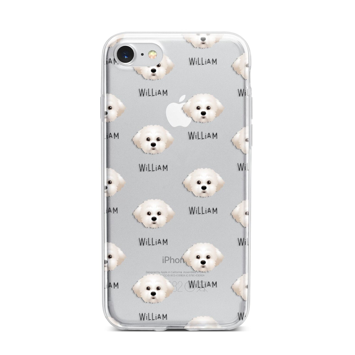 Maltichon Icon with Name iPhone 7 Bumper Case on Silver iPhone