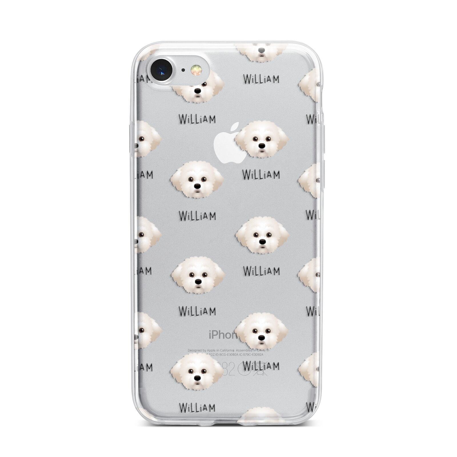 Maltichon Icon with Name iPhone 7 Bumper Case on Silver iPhone