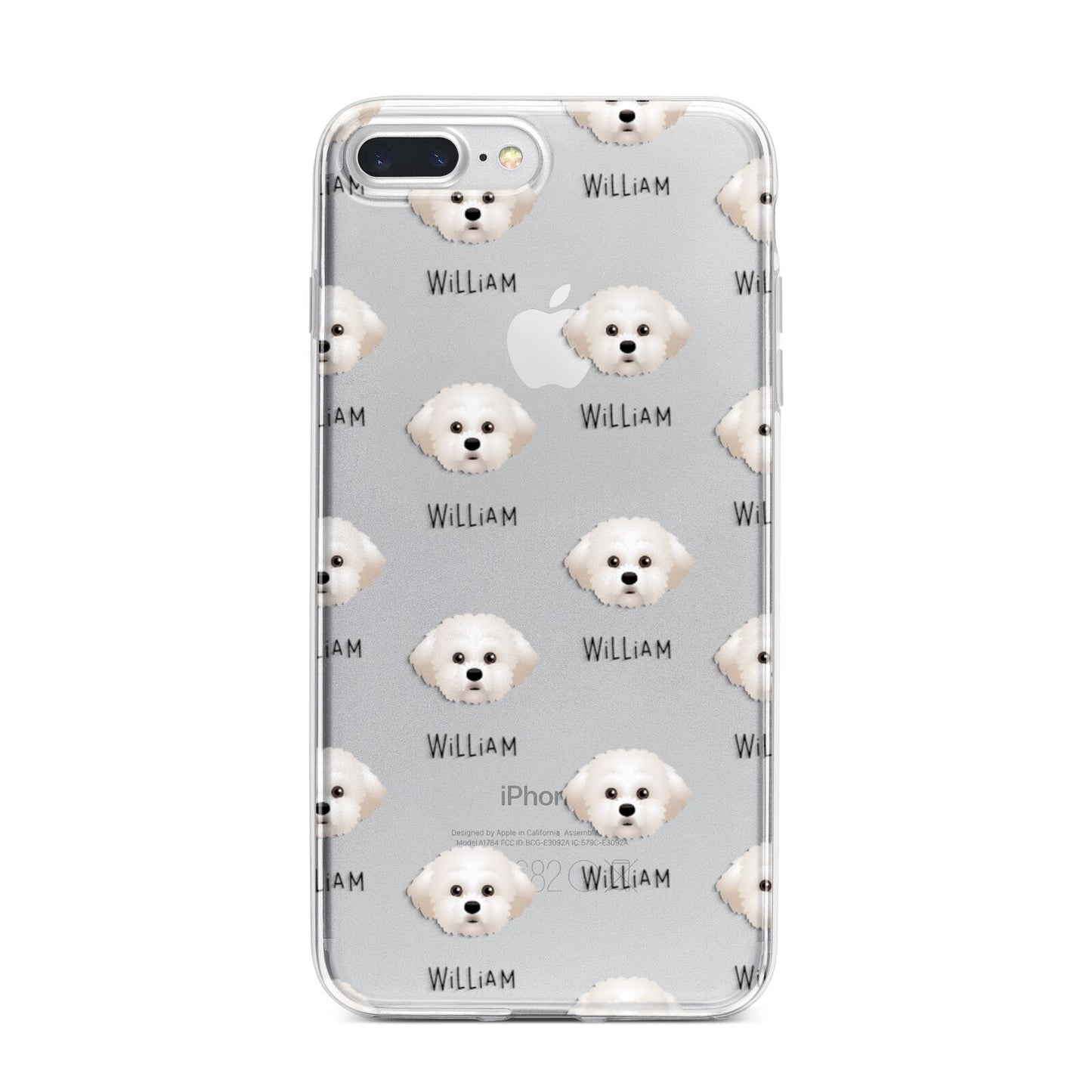 Maltichon Icon with Name iPhone 7 Plus Bumper Case on Silver iPhone