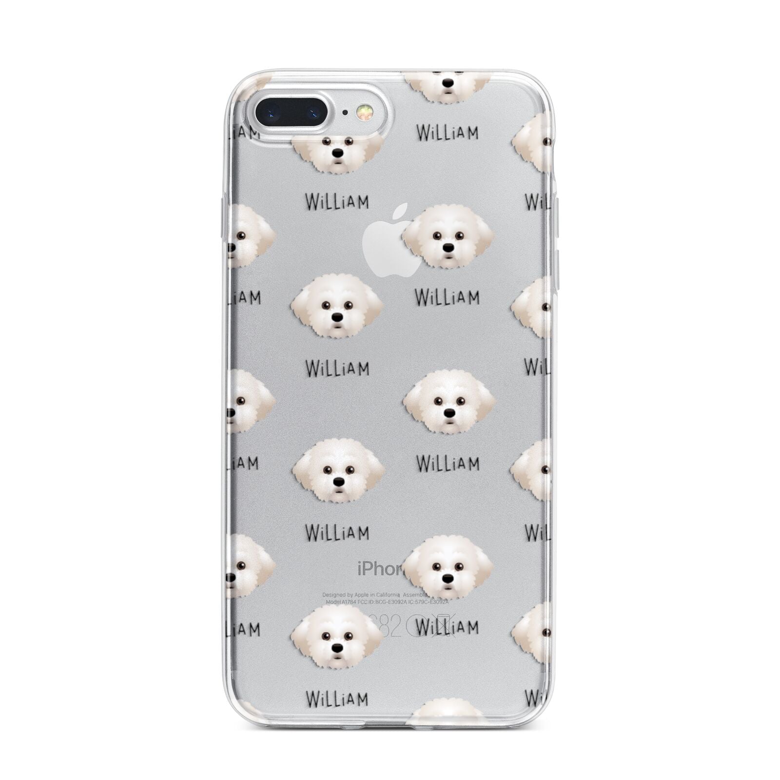 Maltichon Icon with Name iPhone 7 Plus Bumper Case on Silver iPhone