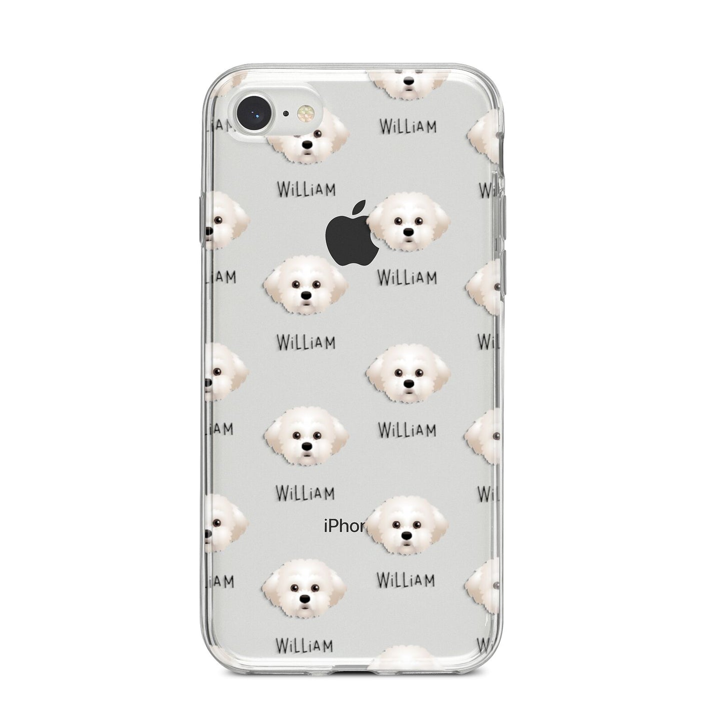 Maltichon Icon with Name iPhone 8 Bumper Case on Silver iPhone