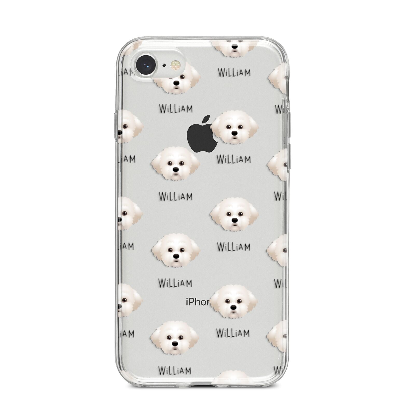 Maltichon Icon with Name iPhone 8 Bumper Case on Silver iPhone