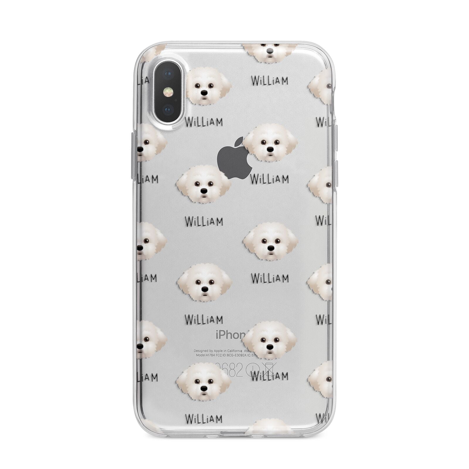 Maltichon Icon with Name iPhone X Bumper Case on Silver iPhone Alternative Image 1