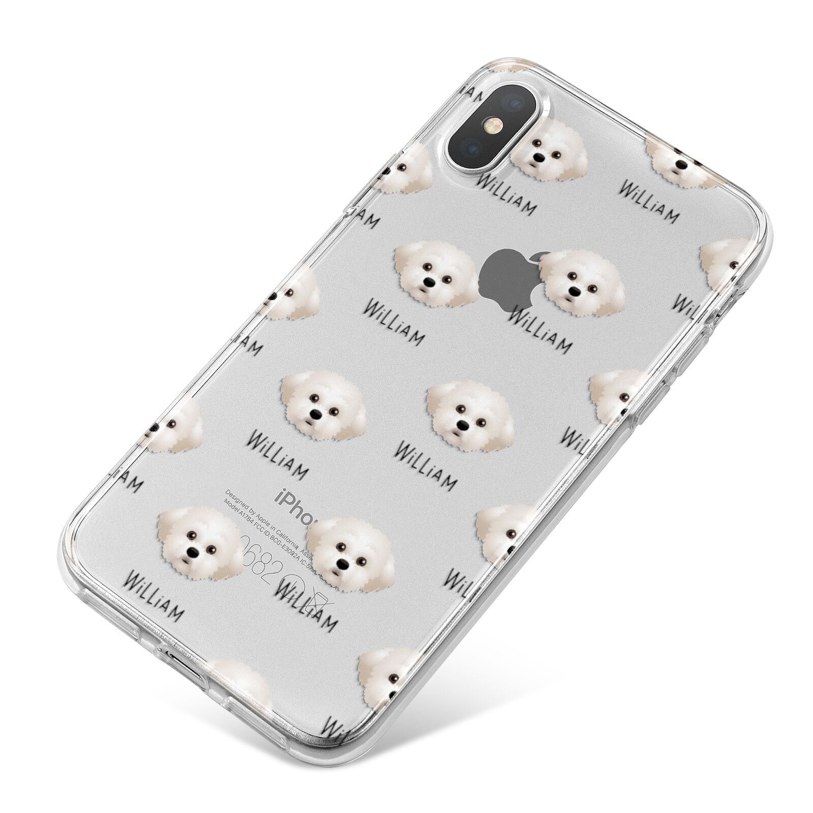 Maltichon Icon with Name iPhone X Bumper Case on Silver iPhone