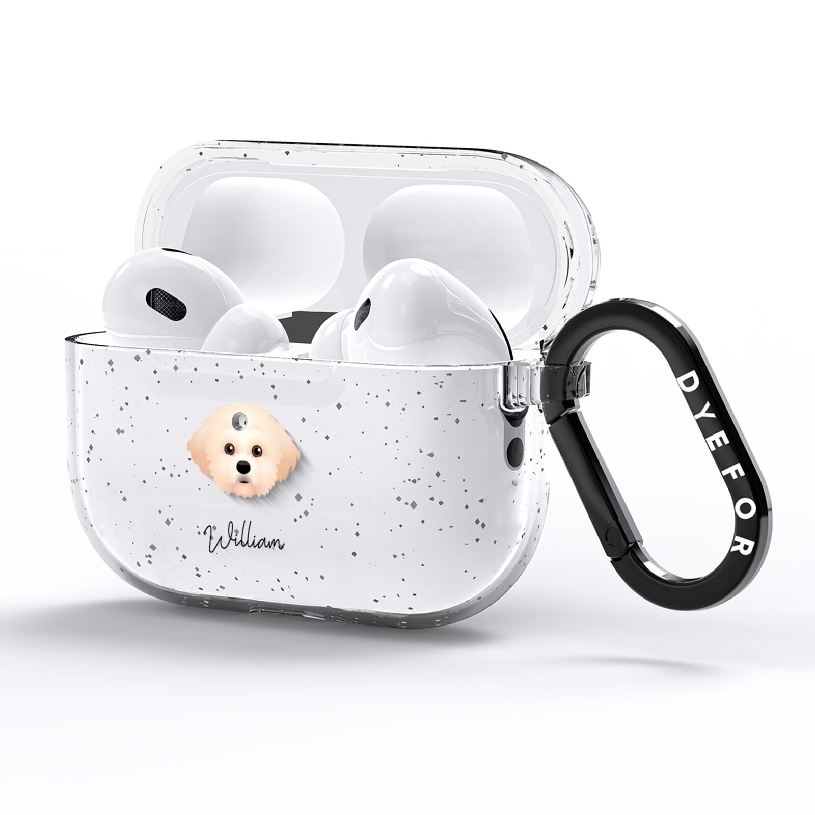 Maltichon Personalised AirPods Pro Glitter Case Side Image