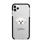 Maltichon Personalised Apple iPhone 11 Pro Max in Silver with Black Impact Case